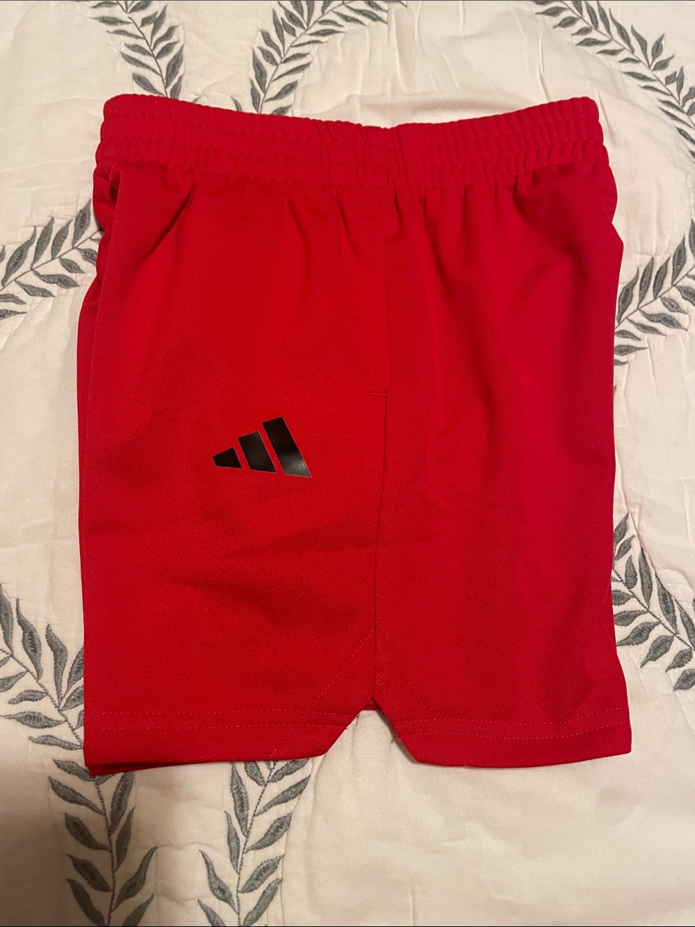 adidas Kids Bright Red Athletic Shorts with Black Logo Accent